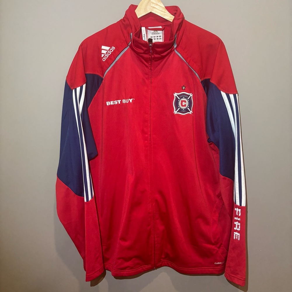 Adidas Red and Navy Chicago Fire Track Jacket